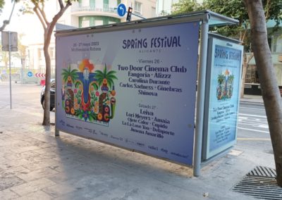 Marquesina y MUPI publicitario de Spring Festival Alicante 2023